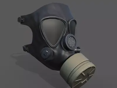 Gas mask helmet 3d model military  Low-poly 3D model