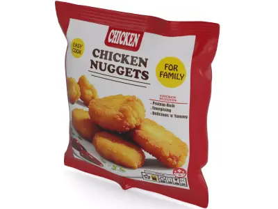 Deli sausages Chicken Nuggets Low-poly 3D model
