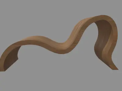 Low Poly Bench 04 Low-poly 3D model