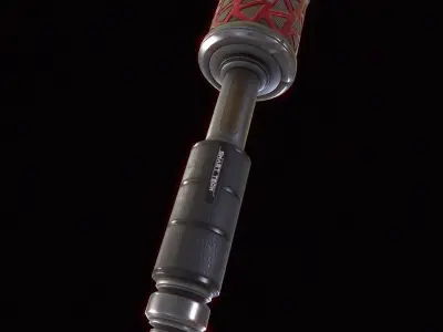 Cyberpunk Stielhandgranate Low-poly 3D model