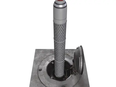 Missile Silo With Ballistic Missile Low-poly 3D model