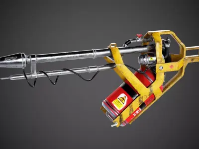 Flamethrower Low-poly 3D model 2