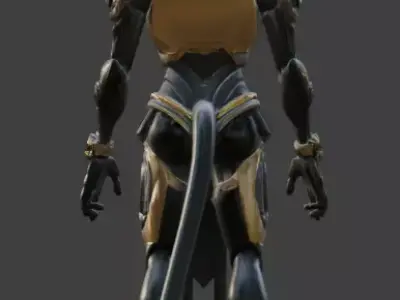 Futuristic Cyberpunk Anubis Statue Low-poly 3D model purchase