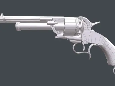LeMat revolver Westworld Low-poly 3D model