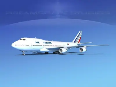Boeing 747-100 Jumbo Jet Air France 2 3D model