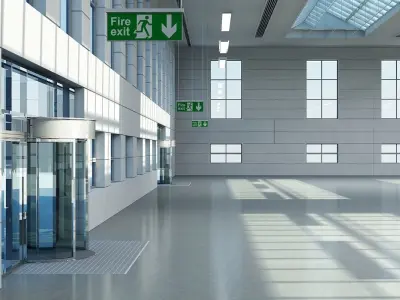 Warehouse Building Interior And Exterior 3D model