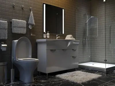 Inventory for an adjoining bathroom 3D model