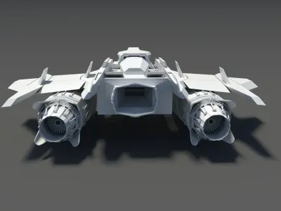 Spaceship Spacecraft Jet Low-poly 3D model