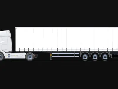 2021 DAF XG 480 Sider Trailer 3D model