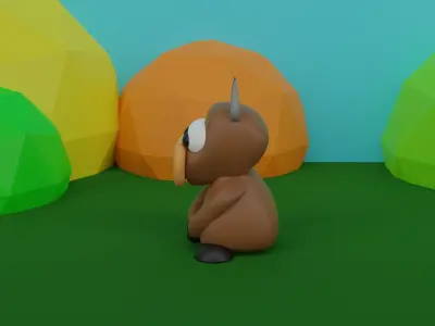 A toy type cow Free low-poly 3D model