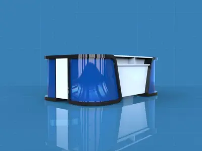 Front Wooden Reception 3D model