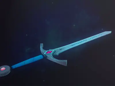 Sword with light Free low-poly 3D model