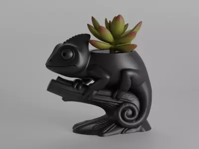 Chameleon Planter 3D print model