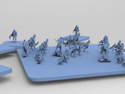 Soldiers and Civilians 3D model