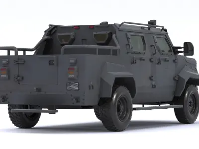 Alpine Armored Pit-Bull VXT Cal Tactical SWAT APC Truck 3D model