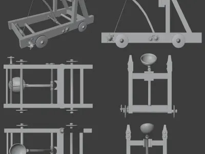 Catapulta medieval Medieval catapult Free 3D model