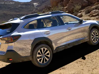 White Subaru Outback 2025 Dirty 3D model