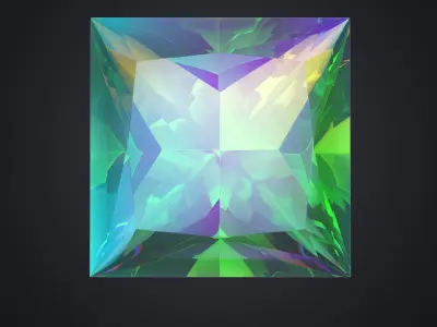 Princess Cut Mystic Topaz 3D model