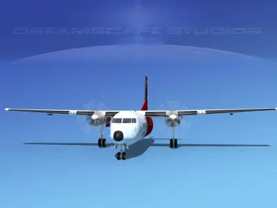 Fokker 50 AirOne 3D model