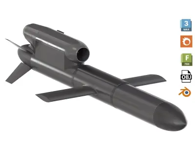 FP-5 Flamingo Ukrainian ground-launched cruise missile  3D model