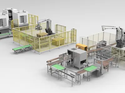 Large manipulator layout equipment line 3D model