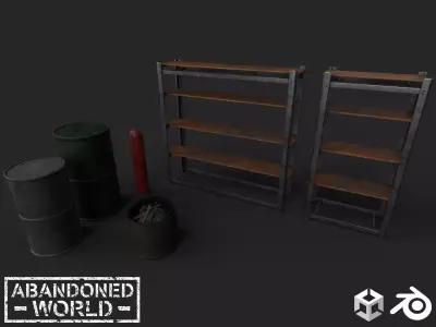 Warehouse Props Set Low-poly 3D model