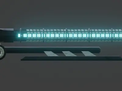 holographer futuristic weapon with lights Low-poly 3D model