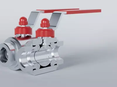 Ball Valve Free 3D model Free low-poly 3D model