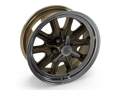 Legendary Wheel Co HB45 Alloy Wheel 17x8 Gold Haze Machined 3D model