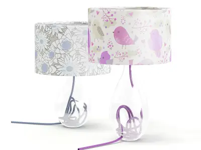Two Glass Table Lamps 3D model