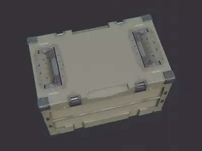 Olive Military Storage Container Low-poly 3D model