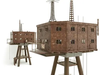 Maunsell Sealand Forts 3D model
