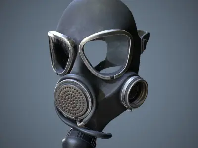 Gas Mask GP-7b Low-poly 3D model