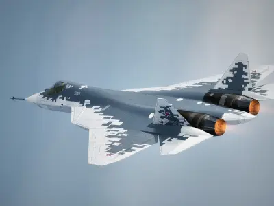 SU57 Felon-TopGun with High Resolution Textures-Fully Rigged Low-poly 3D model