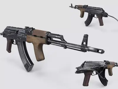 PA md 86 Rifle with Folding Stock Low-poly 3D model