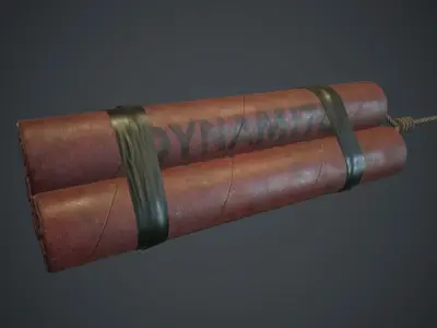 3 Dynamite Pack PBR Game Ready Low-poly 3D model