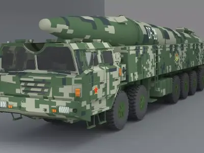Chinese Army Dongfeng 26 Medium and long range missile 3D model