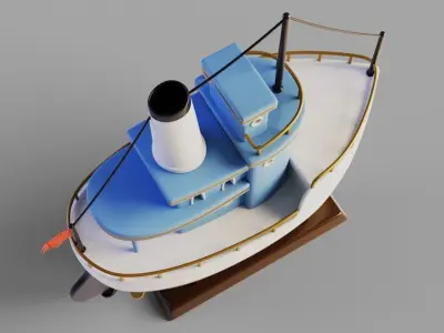 Toy ship Low-poly 3D model
