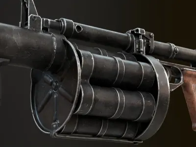 RG-6 grenade launcher dwarf Low-poly 3D model