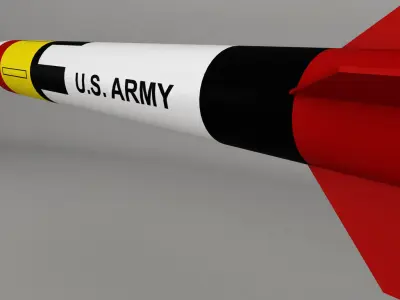 Patriot missile rocket Low-poly 3D model