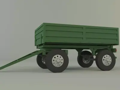 garden tractor trailer model 3D model