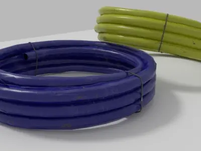 Low poly PVC gas or water pipes Low-poly 3D model