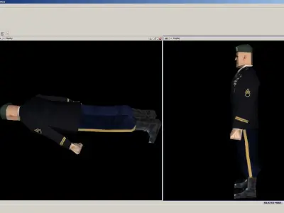 GreenBeret soldier in uniform Low-poly 3D model