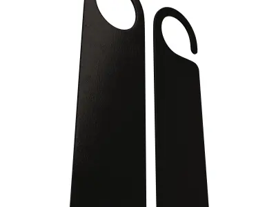 Door Hanger Tag Black Low-poly 3D model