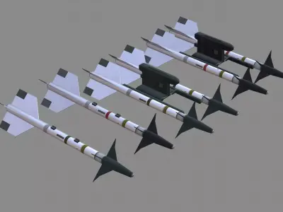 AIM-9M heatseeker - US Fighter A2A missile low poly Low-poly 3D model