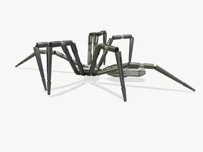 Spider bot v1 rigged and animated Low-poly 3D model
