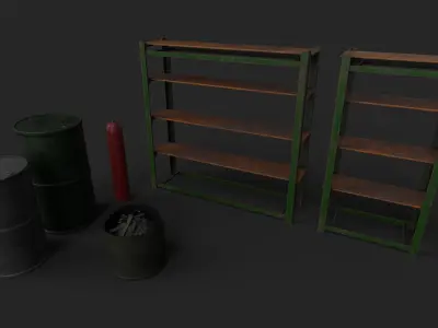 Warehouse Props Set Low-poly 3D model