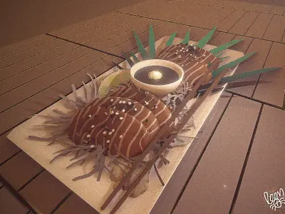 salmon sashimi 3D model