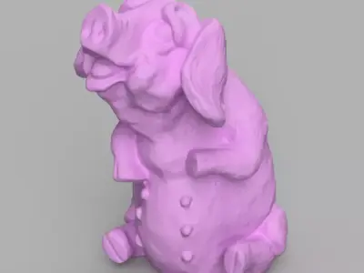 Cochon assis 3D print model