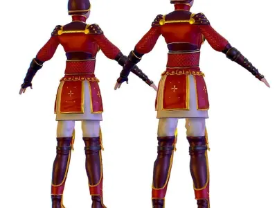 Subdivision 3D Women The Red Knight Low-poly 3D model